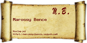 Marossy Bence névjegykártya